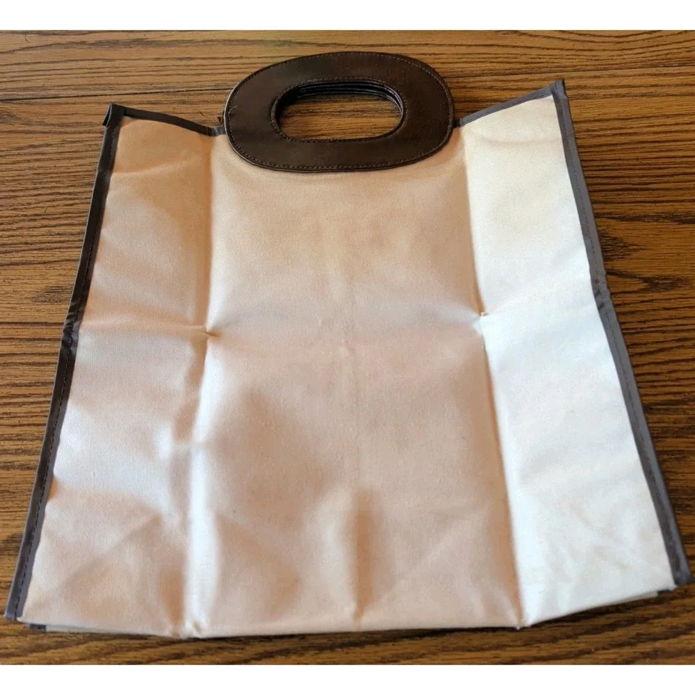Vintage Saratoga Harness H.o.f Canvass Tote Bag With Leather Handles